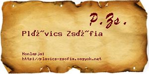 Plávics Zsófia névjegykártya